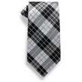 Black/Gray Plaid Silk Tie